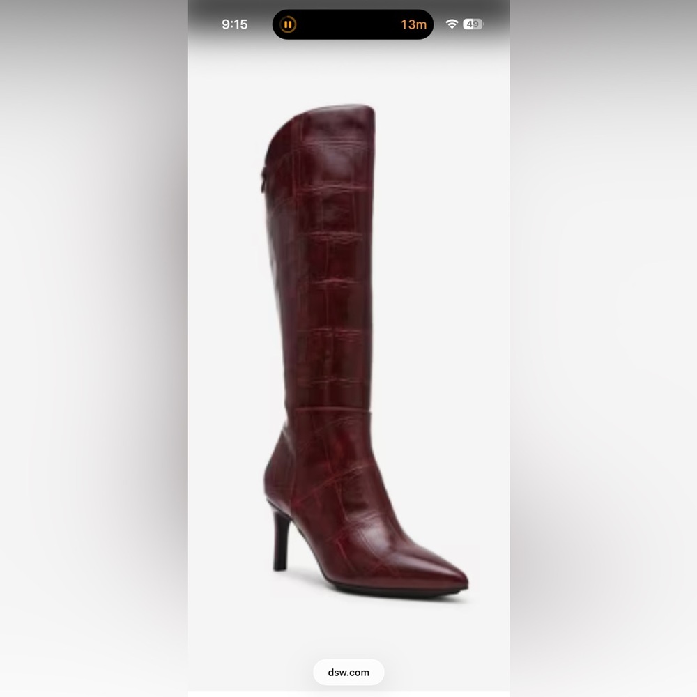 Anne Klein Rich Burgundy Over the Knee Boots